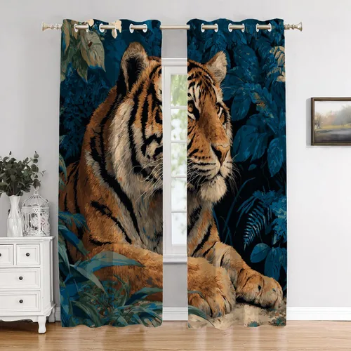 Vista 70 de Cortinas opacas de poliéster multicapa para ventanas de padre e hijo, 2 unidades, 26 x 24 pulgadas