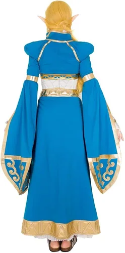 Vista 2 de miccostumes Disfraz de princesa para mujer, disfraz azul con accesorios