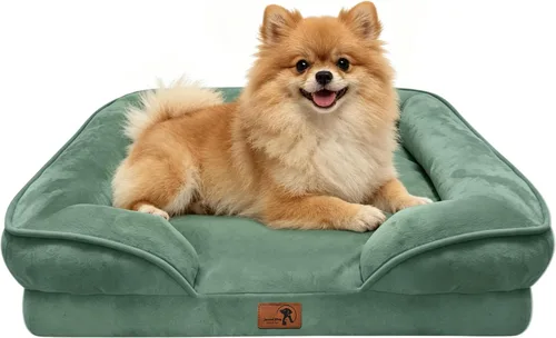 Vista 29 de Spotted Play Cama ortopédica para perros con lados, sofá cama para perros pequeños, sofá cama de espuma de apoyo para mascotas con funda extraíble