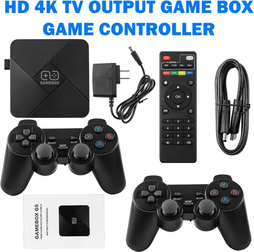 Vista 2 de Consola de videojuegos retro inalámbrica 64G 3000 juegos consola clásica de videojuegos con 2 controladores inalámbricos para salida HD de TV 4K