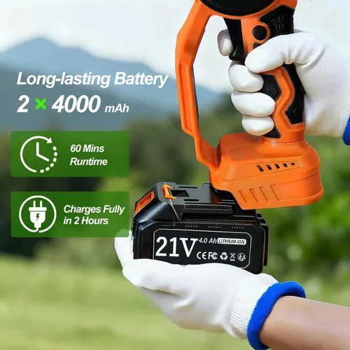 Vista 6 de Sierras de poste eléctricas para poda de árboles de 15 pies, motosierra inalámbrica con batería y cargador, mini motosierra de 6 y 8 pulgadas