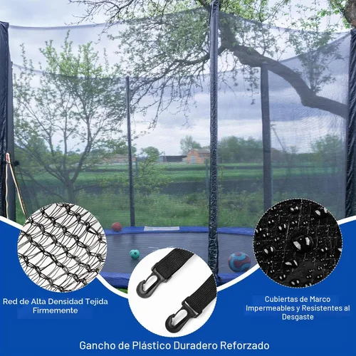 Vista 4 de Aodaer - Red de seguridad para cama elástica de 14 pies con luces solares