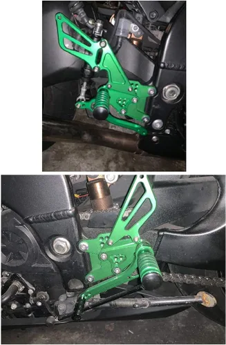 Vista 6 de FXCNC Juego de clavijas traseras CNC Billet para motocicleta, reposapiés totalmente ajustables, compatibles con Ninja ZX10R ZX-10R ZX1000 2006 2007