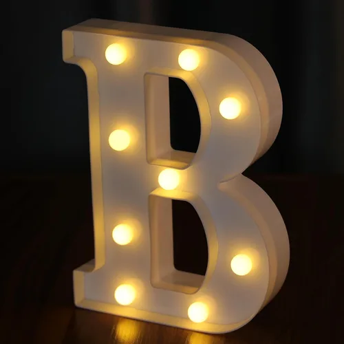 Vista 20 de Letras Iluminadas, Luces de Letras LED 26 del Alfabeto, Letra Iluminada Decorativa, Letras de Marquesina LED que Funcionan con Pilas para Fiesta