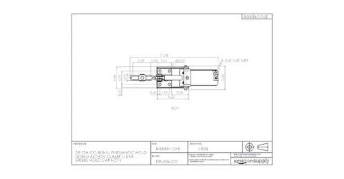 Vista 4 de DE-STA-CO Abrazadera de sujeción neumática 810-U con barra en U, capacidad de retención de 600 lb