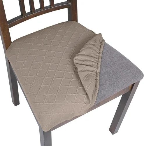 Vista 12 de SearchI Juego de 2 fundas de asiento para sillas de comedor, fundas de asiento elásticas con estampado, extraíbles y lavables, fundas de cojín