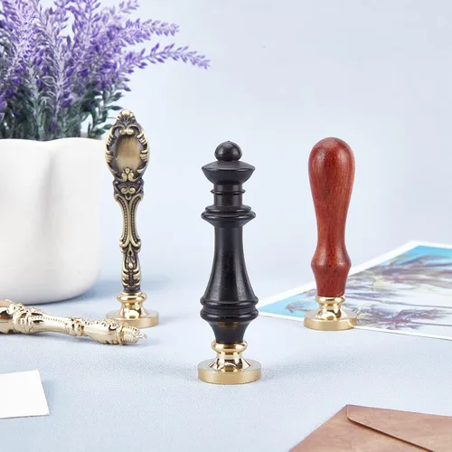 Vista 7 de CRASPIRE Mango de sello de cera de repuesto de mango de madera natural para sellar sellos de cera, decoración de boda