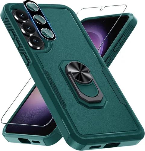 Vista 19 de Compatible con Samsung Galaxy S24/S25 Funda con Protector de Pantalla de Vidrio Templado, Resistente a Prueba de Golpes de Servicio Pesado Funda