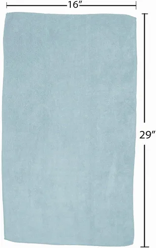 Vista 5 de Toallas de microfibra Fromm Softees para peluqueros, barberos, spa, gimnasio en Aqua, 16" por 29", 10 unidades. Toalla perfecta para el cuidado