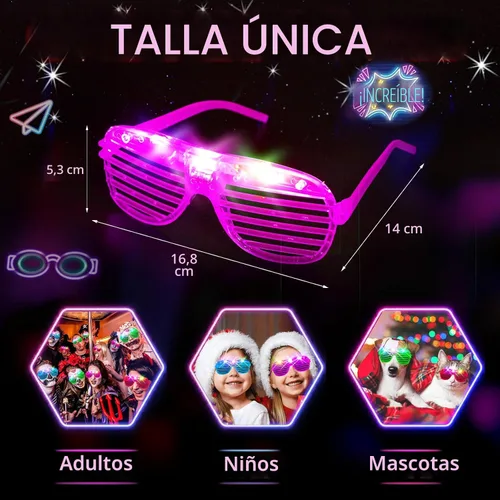 Vista 4 de SHQDD 38 lentes LED, anteojos iluminados, 5 colores, 3 modos de luz, suministros de fiesta que brillan en la oscuridad, recuerdos de fiesta de neón