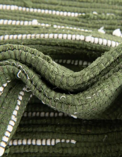 Vista 7 de Unique Loom Chindi Cotton Collection - Alfombra de área Briah (2 pies 2 pulgadas x 6 pies 1 pulgada, verde/marfil)