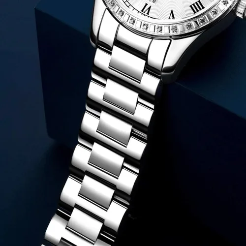 Vista 26 de Reloj mecánico automático para mujer Carnival con banda de acero inoxidable