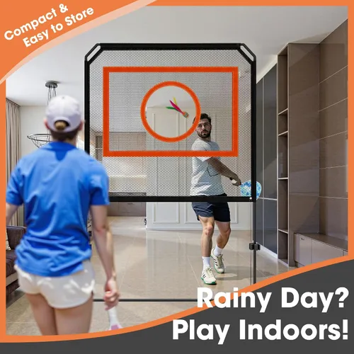 Vista 5 de Portable Pickleball Net – Regulation Size Outdoor & Indoor Paddle Game Set with Ball Catch Net & Removable Target – Heavy Duty Steel Frame, Carry
