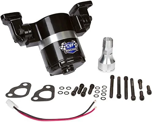 Vista 2 de Bomba de agua eléctrica Chevy Small Block - 35 GPM, aluminio negro, 283, 327, 350, 400, SBC