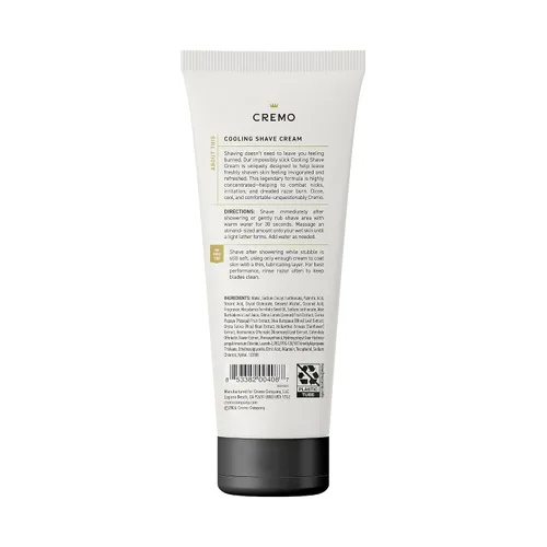 Vista 6 de Cremo Crema de afeitar, crema de afeitado refrescante de grado barbero, crema de afeitar increíblemente superior ultra-deslizante para hombres