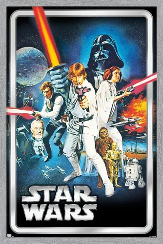 Vista 16 de Trends International Star Wars: A New Hope - Póster clásico de pared, 34 pulgadas de largo x 22.4 pulgadas, versión enmarcada en blanco
