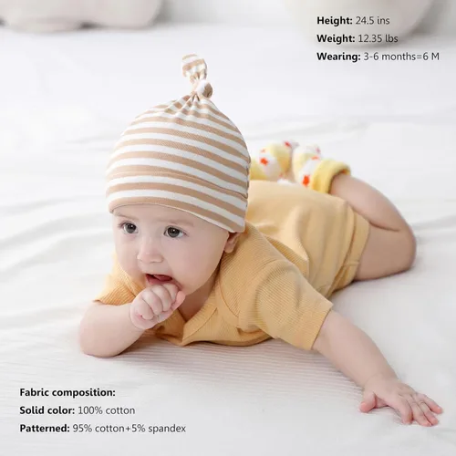 Vista 6 de MAMIMAKA - Body de algodón de manga corta para recién nacido, 5 unidades, 0-12 meses