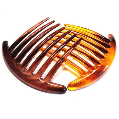 Vista 2 de Peine de pelo lateral de plástico para mujer con siete dientes, juego de 6 (3 colores, cada 2 piezas)