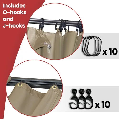 Vista 2 de Coastshade Panel de toldo de pérgola de repuesto para pérgola de 8 pies, paneles de privacidad para cenadores con 10 anillos de cortina y ganchos