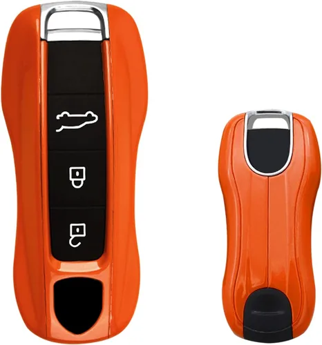 Vista 14 de x xotic tech Funda Protectora de Carcasa de Llavero Inteligente Estilo Fibra de Carbono Compatible con Porsche Boxster Cayenne Panamera Cayman Macan