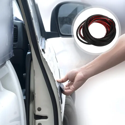 Vista 7 de Tira de sellado de puerta de automóvil de 16.4 ft, junta de goma autoadhesiva resistente a la intemperie para reducción de ruido y protección contra