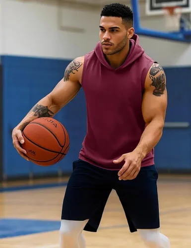 Vista 2 de MAGCOMSEN Camiseta sin mangas con capucha de algodón para hombre, camiseta casual de verano