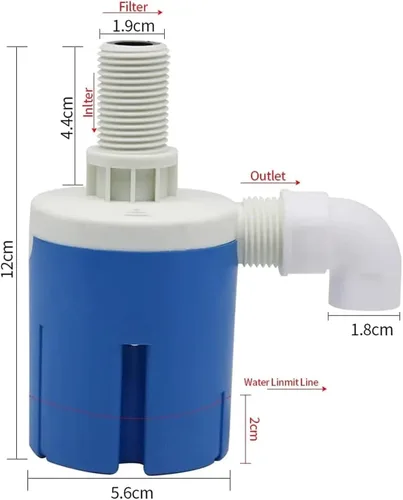 Vista 5 de 1/2'' Automatic Float Valve Water Level Control for Livestock Drinking Water Tank Swimming Pool Aquarium Automatic Irrigation(Side Inlet)