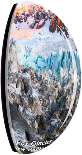 Vista 2 de Fox Glacier New Zealand - Imán para nevera con diseño de cristal 3D, regalo de colección de recuerdos para viajes de ciudad, adhesivo fuerte