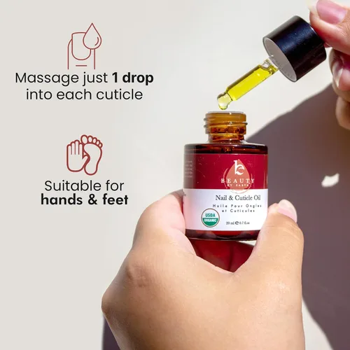 Vista 6 de Aceite orgánico para uñas y cutículas, aceite de uñas fabricado en Estados Unidos para crecimiento y fuerza con jojoba y vitamina E, reparación