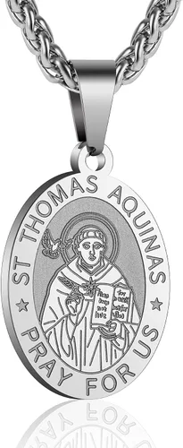 Vista 138 de P. BLAKE Collar ovalado de San Cristóbal, Miguel, José, Jude/Virgen María/José/Francisco/Patrick/Anthony/Benedict/Thomas para hombres y mujeres
