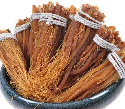 Vista 4 de Raíces de ginseng rojo, ginseng rojo coreano, bigotes de ginseng rojo, suplemento de ginseng rojo, té de ginseng rojo, masticables energéticos