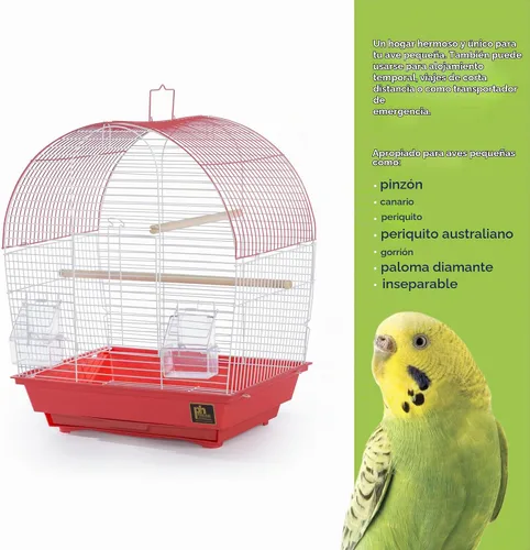 Vista 4 de Prevue Pet Products South Beach Dome Top Bird Jaula, Coral (SP50100)