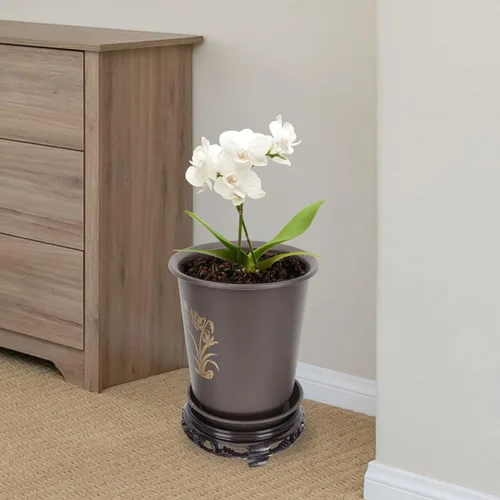 Vista 5 de 2 Sets Orchid Flower Pots with Bases, ABS Plastic Planters