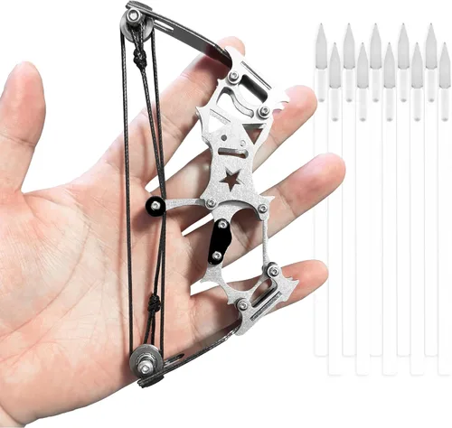 Vista 11 de Juego de arco compuesto, estilo de caza, mano izquierda y derecha, metal, catapulta, para practicar tiro con arco