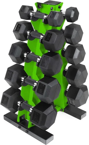 Vista 31 de CAP Barbell Juego de mancuernas hexagonales recubiertas de 150 libras con estante vertical Múltiples opciones