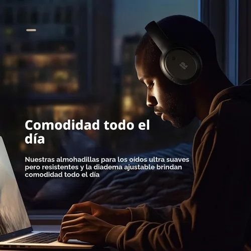 Vista 6 de Calmbee Auriculares híbridos con cancelación activa de ruido inalámbricos Negro
