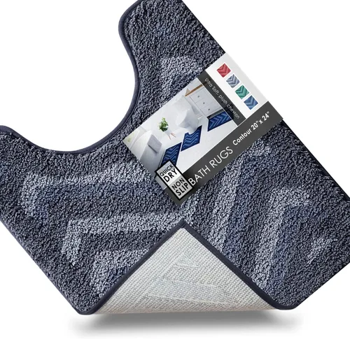 Vista 29 de Clara Clark Alfombras de baño, alfombras de baño ultra suaves y peludas - tapetes de baño para baño, lavable a máquina, base antideslizante de goma