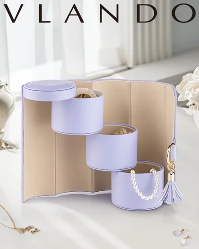 Vista 12 de Vlando Viaggio - Joyero pequeño, caja de almacenamiento para accesorios de viaje