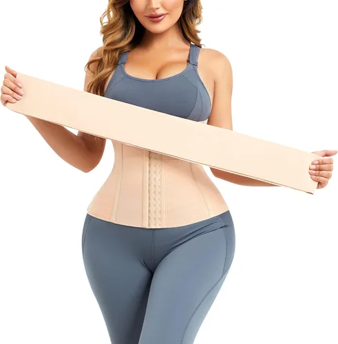 Vista 2 de LANCS Entrenador de cintura 2 en 1 para mujer, cintura de grasa del vientre inferior, faja moldeadora de cintura posparto