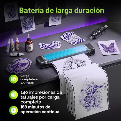 Vista 7 de Itari Kit de impresora de plantillas de tatuaje con papel de transferencia Negro