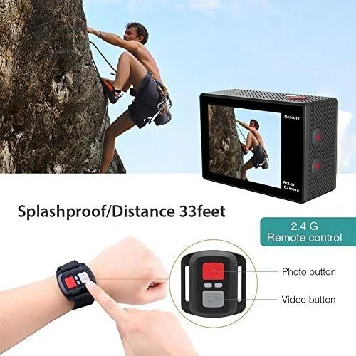 Vista 3 de Cámara de acción EKEN H9R 4K WiFi impermeable deportes cámara Full HD 4K30 27K30 1080p60 720p120 cámara de vídeo 20MP foto y 170 lente gran angular