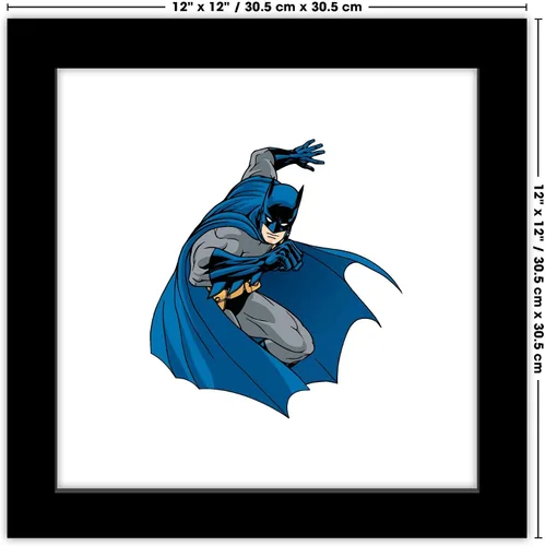 Vista 6 de Trends International Gallery Pops DC Comics Batman - Póster de pared de cruzado con capa, 12 x 12 pulgadas, versión enmarcada en negro