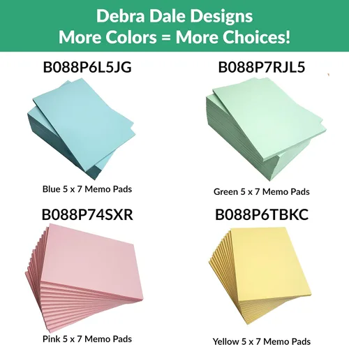 Vista 3 de Debra Dale Designs - Bloc de notas blanco de 5 × 7 – 13 blocs de notas sin rayas con respaldo de aglomerado – Bloc de notas duradero para el trabajo