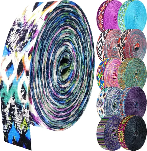 Vista 39 de 1.5 pulgadas Correa de nailon con patrón, correas de cinturón de nailon, correas para bolso, correas para mochila, cinturón de nailon