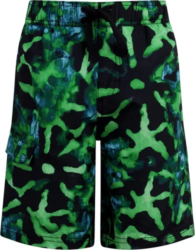 Vista 20 de Kanu Surf Boys' Tahiti Boys Swim Trunks with UPF 50+ Sun Protection-Quick Dry Boys Swimsuit Baja Azul Marino/Verde