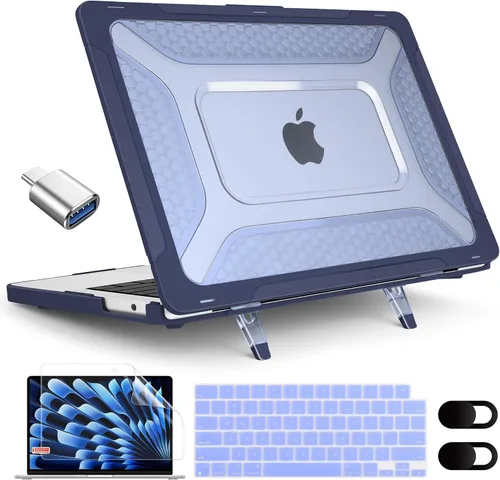 Vista 10 de Funda MEEgoodo para MacBook Air de 15 pulgadas 2025 2024 2023, Funda Compatible con Modelo (A3241/A3114/A2941) con Chip M4/M3/M2, Carcasa Rígida