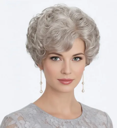 Vista 8 de Pelucas cortas gris plateadas para mujeres blancas, pelucas sintéticas con corte pixie natural y a capas con flequillo, peluca corta de pelo gris