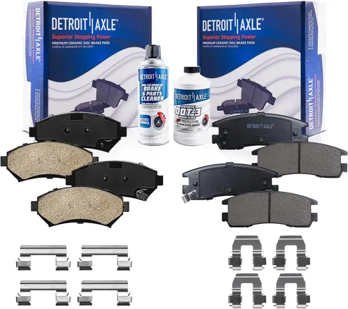 Vista 62 de Detroit Axle - Pastillas de freno de cerámica delanteras Reemplazo de pinza de freno derecha para Dodge Ram 1500 Dakota, Ram 1500 Classic - Juego