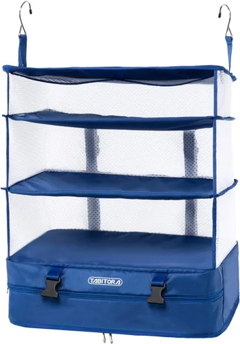 Vista 88 de TABITORA - Estantería portátil y plegable de gran capacidad con ganchos para colgar, ideal como almacenamiento para viajes