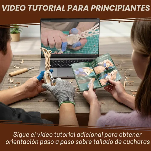 Vista 5 de Kit de tallado de cuchara de madera BeaverCraft para principiantes DIY04 - Juego de tallado incluye herramientas de tallado de cuchara, cuchillo